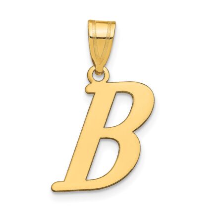 14k Polished Letter B Initial Pendant