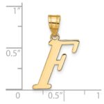 14k Polished Letter F Initial Pendant - Image 4