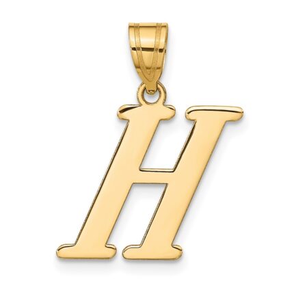 14k Polished Letter H Initial Pendant