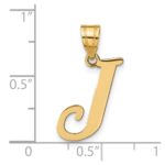 14k Polished Letter J Initial Pendant - Image 4