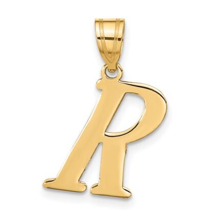 14k Polished Letter R Initial Pendant