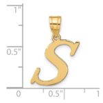14k Polished Letter S Initial Pendant - Image 4