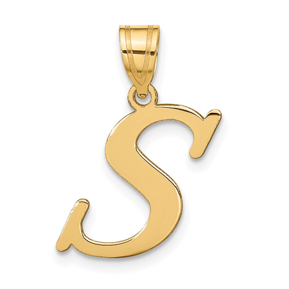 YC1440S.jpg 14k Polished Letter S Initial Pendant - Image 1