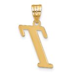 14k Polished Letter T Initial Pendant - Image 3