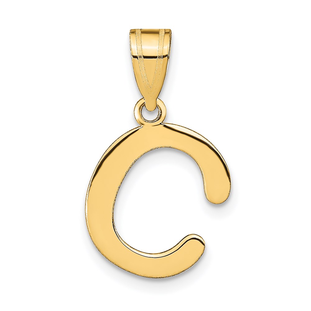 YC1441C.jpg 14k Polished Bubble Letter C Initial Pendant - Image 1