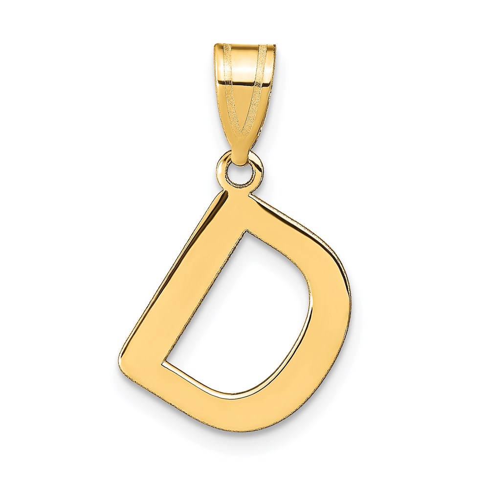 YC1441D.jpg 14k Polished Bubble Letter D Initial Pendant - Image 1