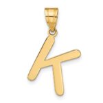14k Polished Bubble Letter K Initial Pendant