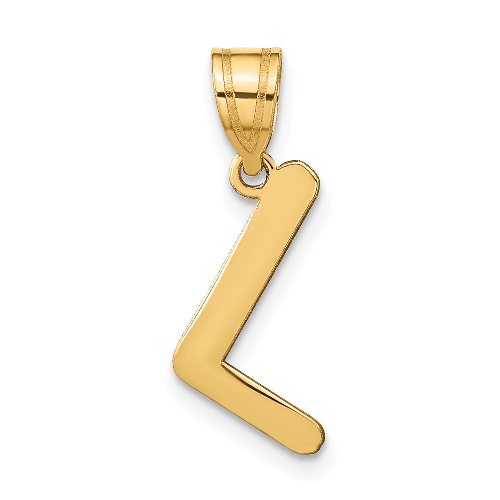 YC1441L.jpg 14k Polished Bubble Letter L Initial Pendant - Image 1