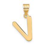 14k Polished Bubble Letter V Initial Pendant - Image 3