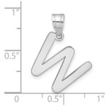 14kw Polished Bubble Letter W Initial Pendant - Image 4