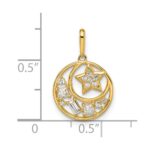14k CZ Star and Moon Pendant - Image 3