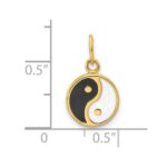14K Polished Black/White Enamel Yin and Yang Pendant - Image 3