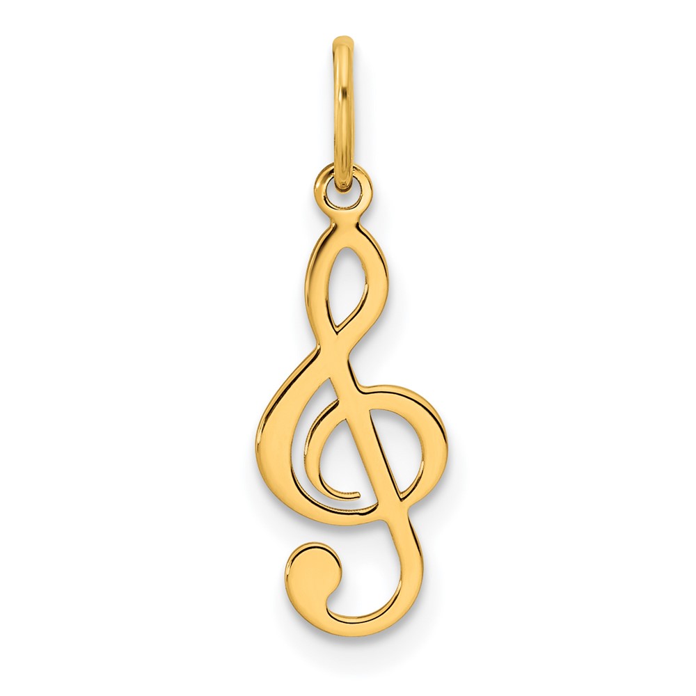 YC1479.jpg 14K Polished Treble Clef Pendant - Image 1