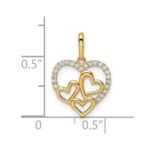 14k CZ Hearts Pendant - Image 3