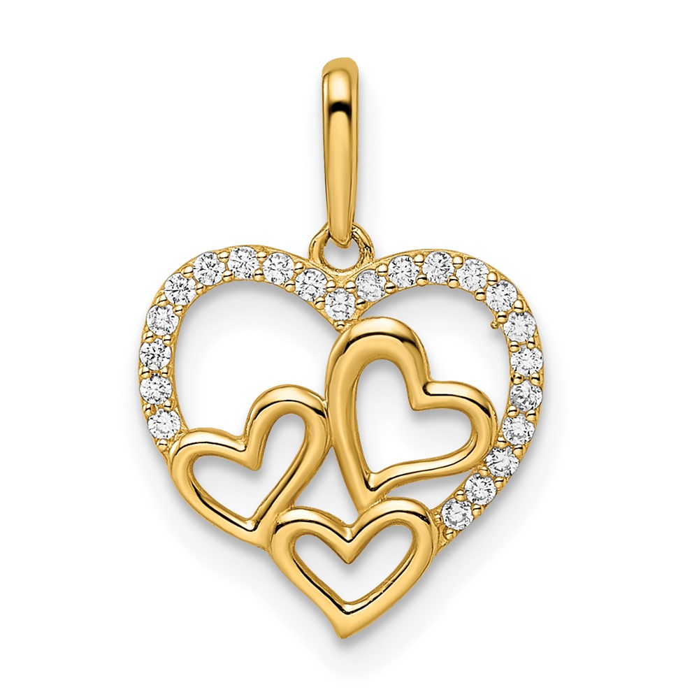 YC1483.jpg 14k CZ Hearts Pendant - Image 1