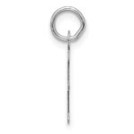 14K White Gold  Slanted Block Letter E Initial Charm - Image 2