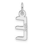 14K White Gold  Slanted Block Letter E Initial Charm - Image 3