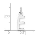 14K White Gold  Slanted Block Letter E Initial Charm - Image 4