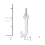 14K White Gold  Slanted Block Letter J Initial Charm - Image 4