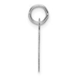 14K White Gold  Slanted Block Letter V Initial Charm - Image 2