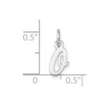 14k White Gold Small Script Letter O Initial Charm - Image 4