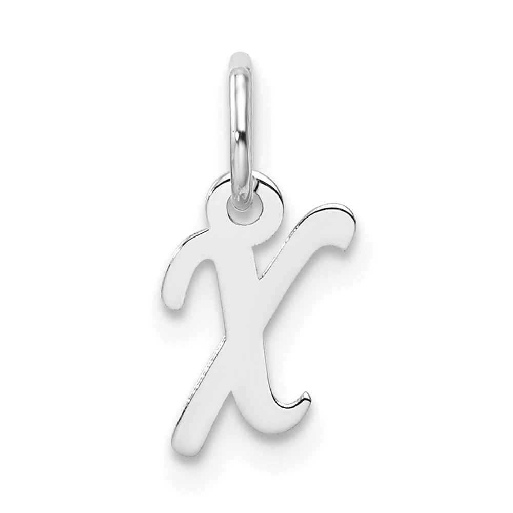 YC1527X.jpg 14k White Gold Small Script Letter X Initial Charm - Image 1