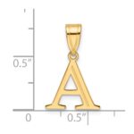 14k Polished Etched Letter A Initial Pendant - Image 4