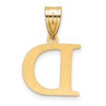 14k Polished Etched Letter D Initial Pendant - Image 3