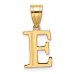 14k Polished Etched Letter E Initial Pendant