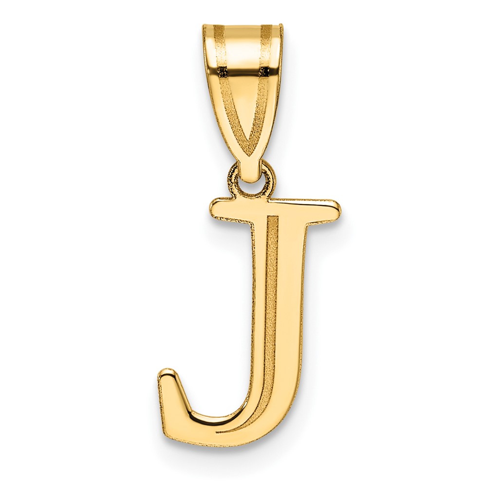 YC1539J.jpg 14k Polished Etched Letter J Initial Pendant - Image 1