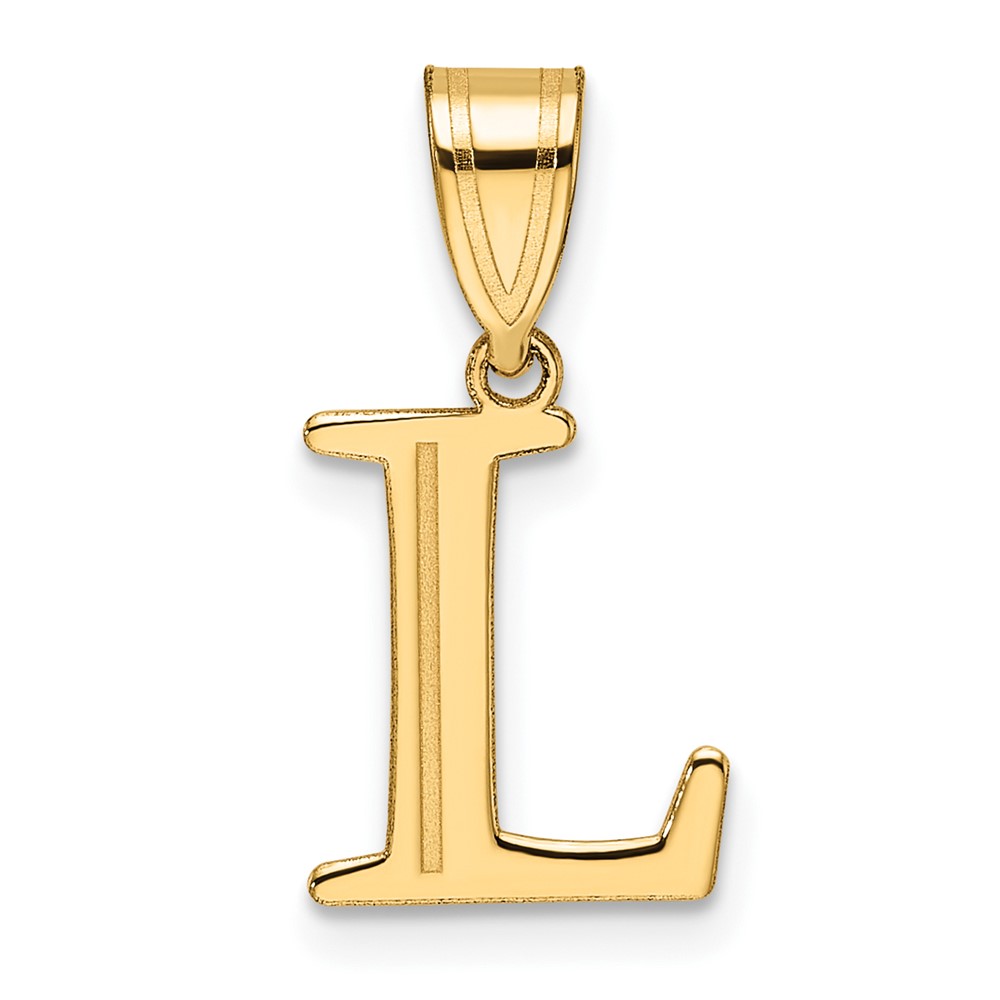 YC1539L.jpg 14k Polished Etched Letter L Initial Pendant - Image 1