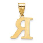 14k Polished Etched Letter R Initial Pendant - Image 3