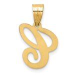 14K Script Letter C Initial Pendant - Image 3