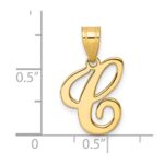 14K Script Letter C Initial Pendant - Image 4