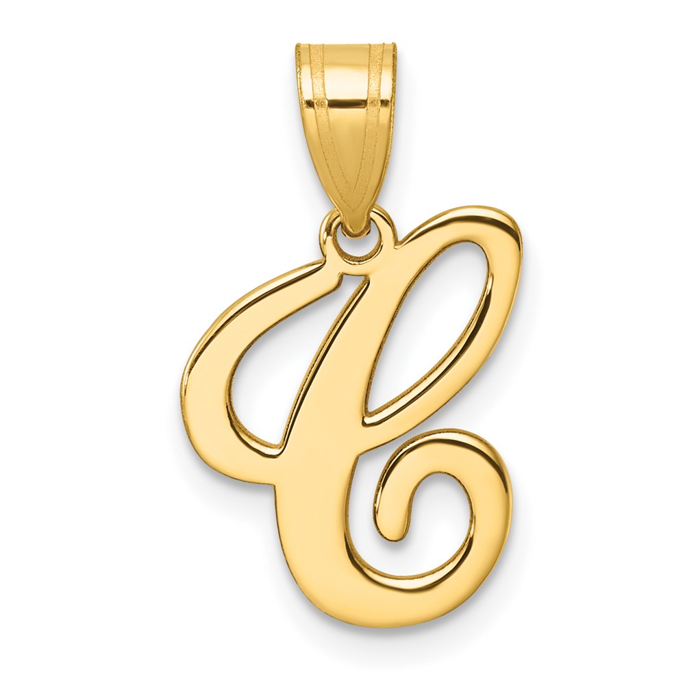YC1540C.jpg 14K Script Letter C Initial Pendant - Image 1