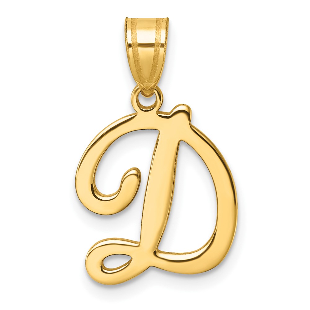 YC1540D.jpg 14K Script Letter D Initial Pendant - Image 1