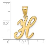 14K Script Letter H Initial Pendant - Image 4
