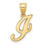 14K Script Letter I Initial Pendant