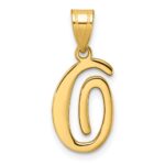 14K Script Letter O Initial Pendant
