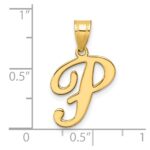 14K Script Letter P Initial Pendant - Image 4