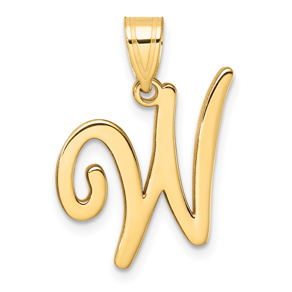 YC1540W.jpg 14K Script Letter W Initial Pendant - Image 1