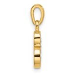 14K with Rhodium Diamond Letter B Initial Pendant - Image 2