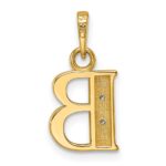 14K with Rhodium Diamond Letter B Initial Pendant - Image 3