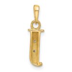 14K with Rhodium Diamond Letter J Initial Pendant - Image 3