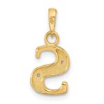 14K with Rhodium Diamond Letter S Initial Pendant - Image 3