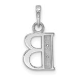14K White Gold Diamond Letter B Initial Pendant - Image 3