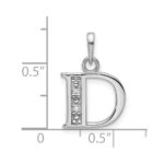 14K White Gold Diamond Letter D Initial Pendant - Image 4