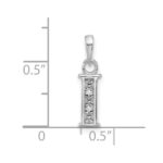 14K White Gold Diamond Letter I Initial Pendant - Image 3