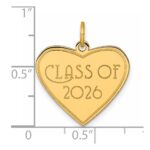 14k Polished Class of 2026 Heart Charm - Image 4