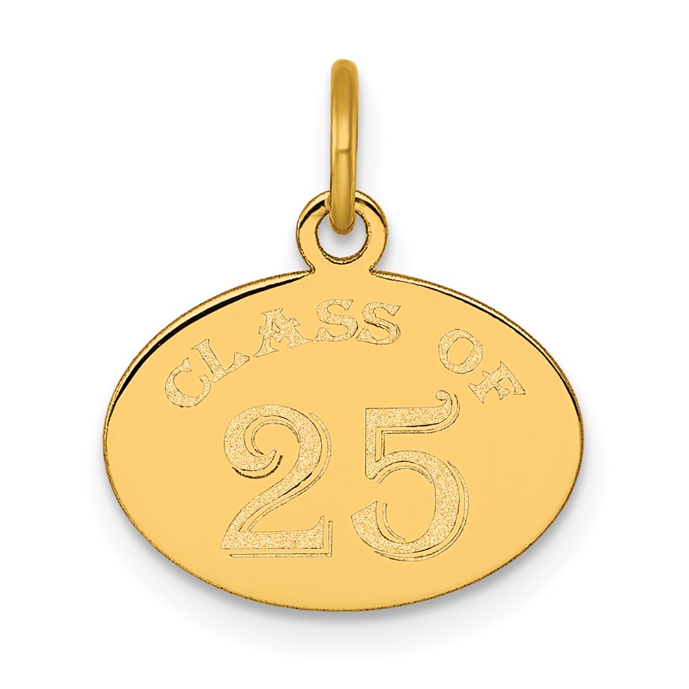 YC1544-25.jpg 14k Polished Oval CLASS OF 2025 Charm - Image 1
